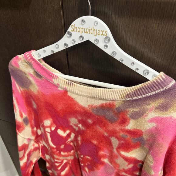 Natural Life Taylor Sweater Womens medium Over sized Floral Tie Dye Boho Hippie - Picture 2 of 5